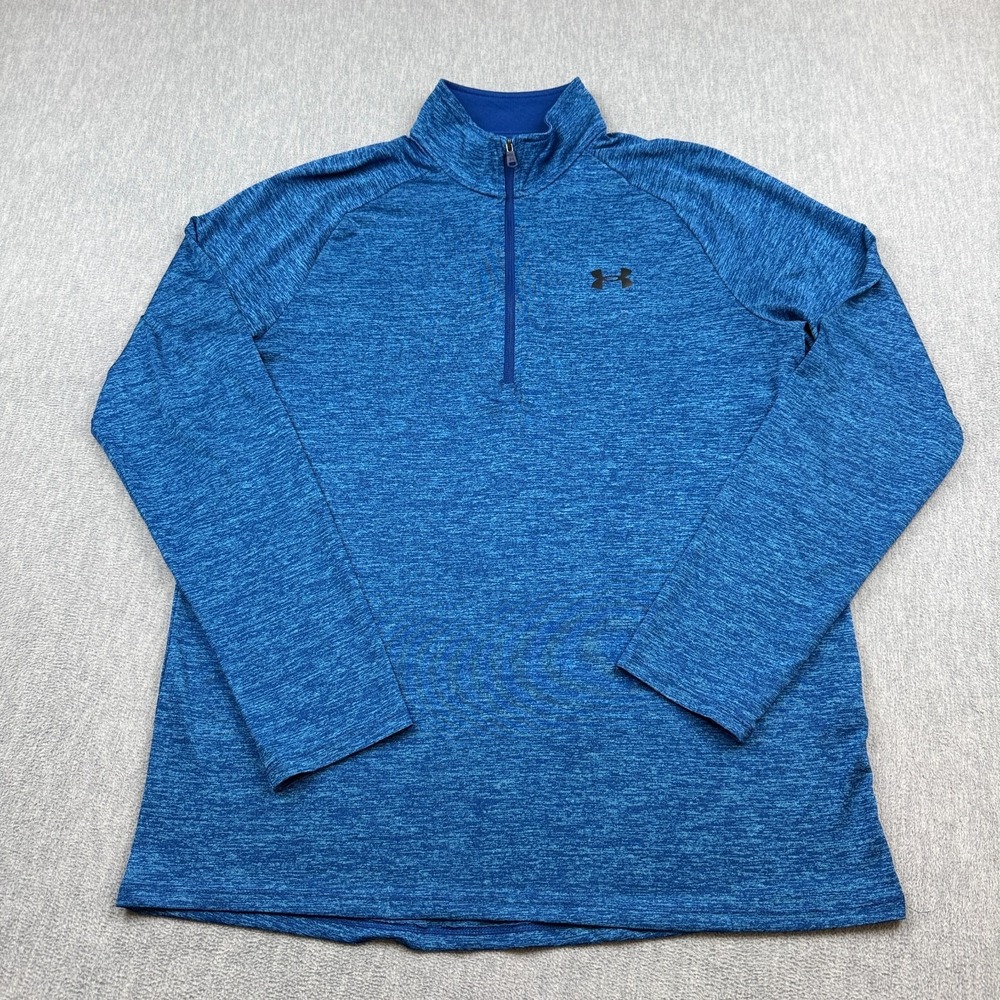Under Armour Tech 2.0 Shirt Womens Medium Blue Long Sleeve 1/2 Zip Athletic Gym